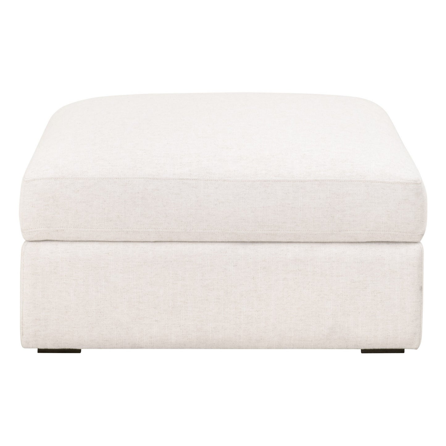 Tom 38 Inch Ottoman Modular Storage Cushioned White Espresso Brown By Casagear Home BM311375