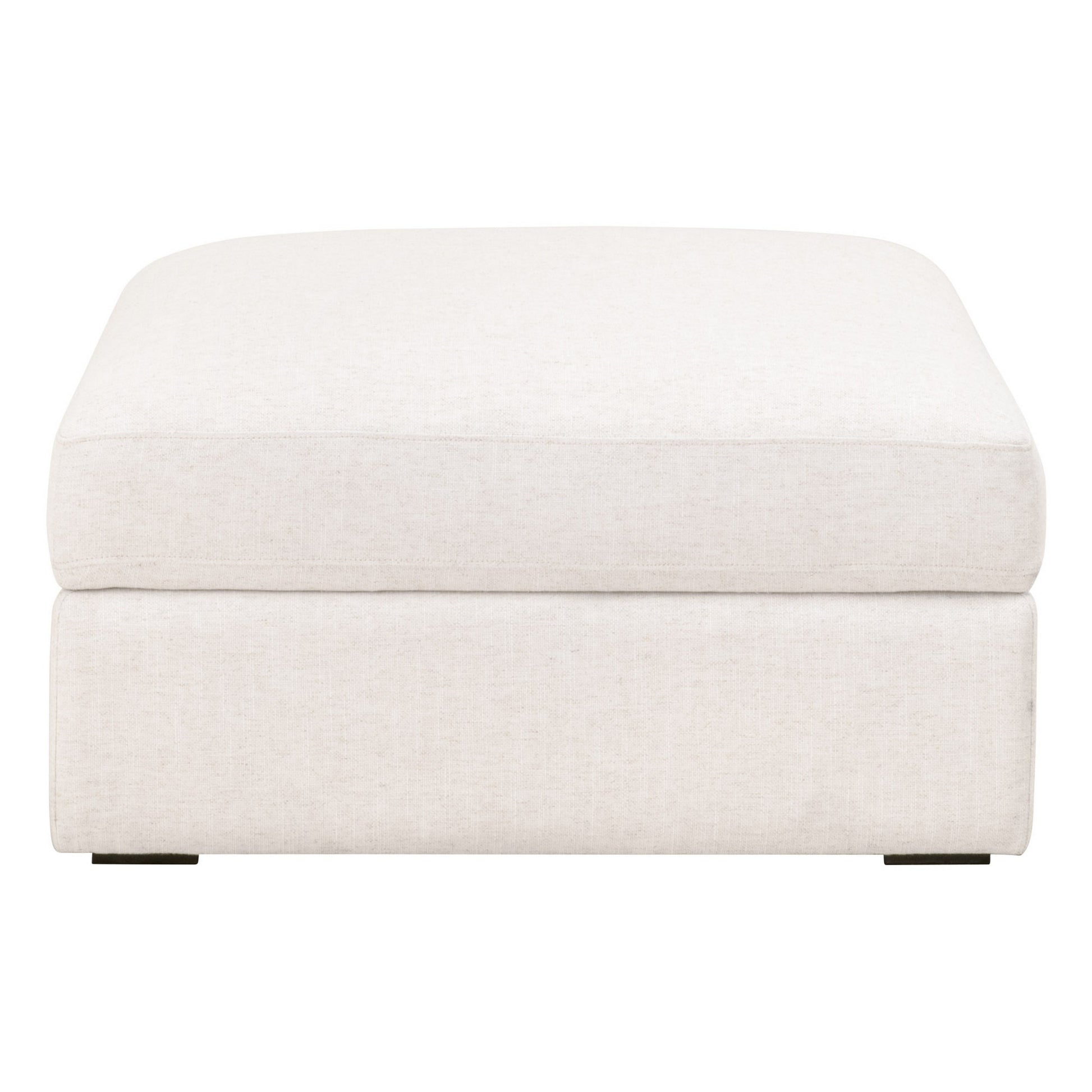 Tom 38 Inch Ottoman Modular Storage Cushioned White Espresso Brown By Casagear Home BM311375