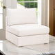 Tom 38 Inch Modular Armless Chair, Stain Resistant, White Upholstery By Casagear Home