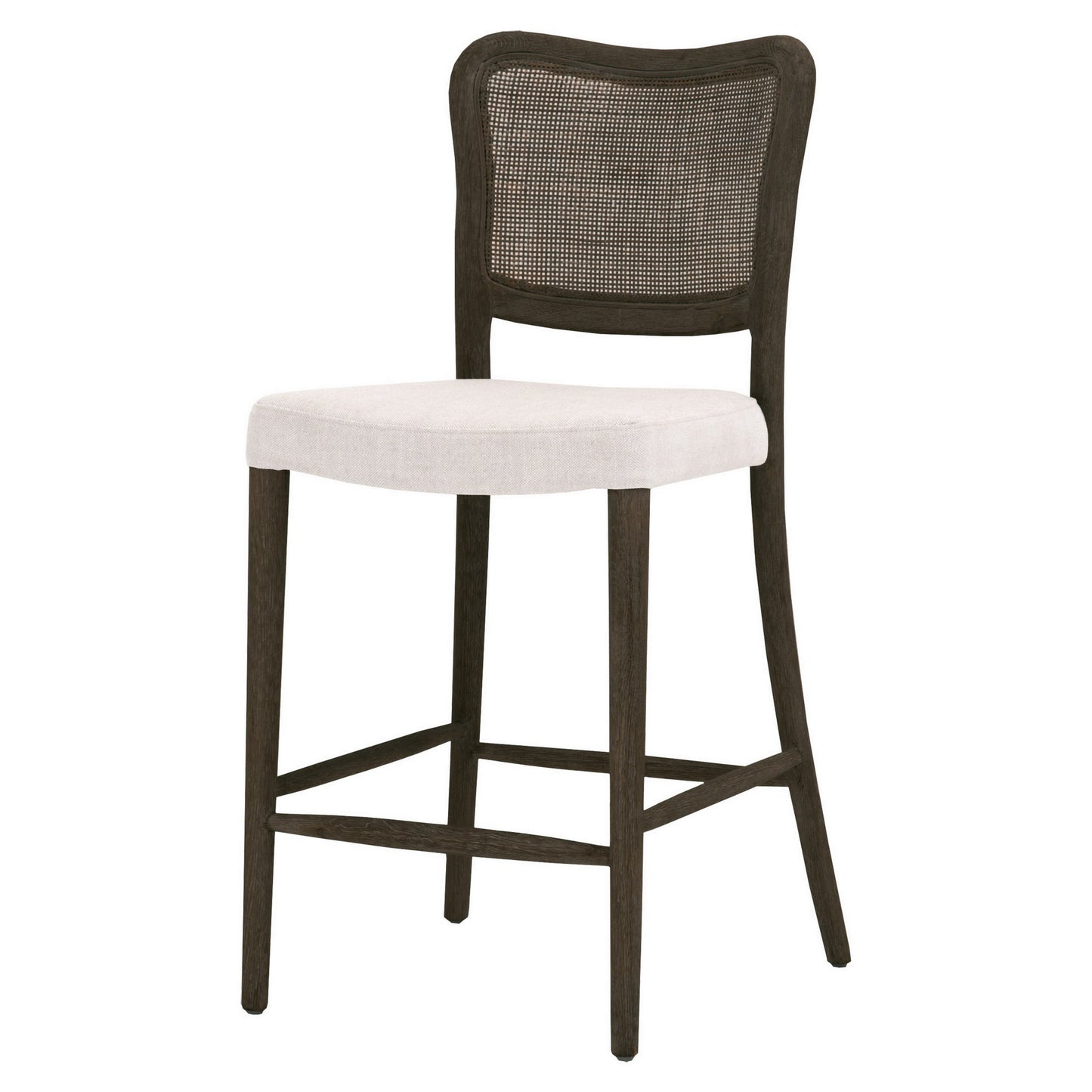 Aina 25 Inch Counter Stool Curved Back Cane Inserted White Oak Brown By Casagear Home BM311378