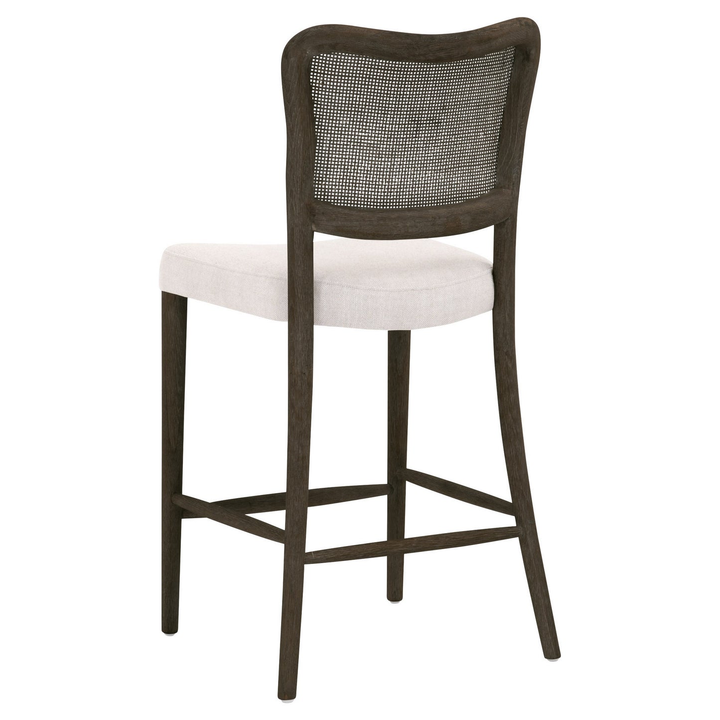 Aina 25 Inch Counter Stool Curved Back Cane Inserted White Oak Brown By Casagear Home BM311378