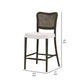 Aina 25 Inch Counter Stool Curved Back Cane Inserted White Oak Brown By Casagear Home BM311378