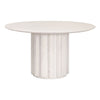 Nyl 21 Inch Coffee Table Round Shape Fluted Details Plinth Base White By Casagear Home BM311381