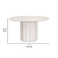 Nyl 21 Inch Coffee Table Round Shape Fluted Details Plinth Base White By Casagear Home BM311381