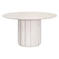 Nyl 21 Inch Coffee Table Round Shape Fluted Details Plinth Base White By Casagear Home BM311381