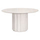 Nyl 21 Inch Coffee Table Round Shape Fluted Details Plinth Base White By Casagear Home BM311381