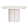 Nyl 21 Inch Coffee Table Round Shape Fluted Details Plinth Base White By Casagear Home BM311381