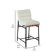 Kive 26 Inch Counter Height Stool Chair Boucle Channel Tufted White By Casagear Home BM311384