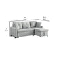 Ady 81 Inch Sleeper Sectional Sofa Reversible Chaise 2 Pillows Gray By Casagear Home BM311386