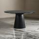 Yuvi 47 Inch Dining Table, Round Tabletop, Pedestal Base, Black Finish By Casagear Home