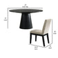 Yuvi 5 Piece Dining Table and Chair Set Round Top Beige Cushioned Black By Casagear Home BM311390