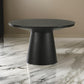 Yuvi 29 Inch Coffee Table Round Tabletop Pedestal Base Black Finish By Casagear Home BM311405