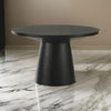 Yuvi 29 Inch Coffee Table Round Tabletop Pedestal Base Black Finish By Casagear Home BM311405