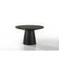 Yuvi 29 Inch Coffee Table Round Tabletop Pedestal Base Black Finish By Casagear Home BM311405