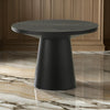Yuvi 22 Inch Side End Table, Round Top, Pedestal Base, Ebony Black Finish By Casagear Home
