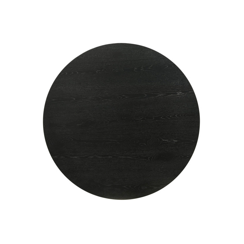 Yuvi 21 Inch Accent Table Round Tabletop Pedestal Base Ebony Black By Casagear Home BM311407