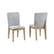 Emi 25 Inch Dining Chair Set of 2 Cushioned Seat Gray Linen Upholstery By Casagear Home BM311409