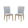Emi 25 Inch Dining Chair Set of 2 Cushioned Seat Gray Linen Upholstery By Casagear Home BM311409