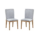 Emi 25 Inch Dining Chair Set of 2 Cushioned Seat Gray Linen Upholstery By Casagear Home BM311409