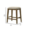 Rani 26 Inch Counter Height Stool, Cushioned Seat, Backless, Beige Finish By Casagear Home