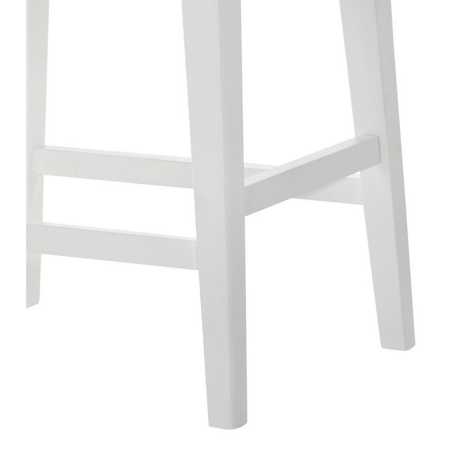 Rani 26 Inch Counter Height Stool Cushioned Seat Backless White Finish By Casagear Home BM311414