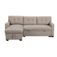 Ady 83 Inch Sleeper Sectional Sofa Storage Chaise Reversible Beige By Casagear Home BM311415