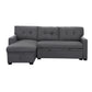 Ady 83 Inch Sleeper Sectional Sofa with Storage Chaise Reversible Gray By Casagear Home BM311416