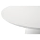 Yuvi 59 Inch Dining Table Round Tabletop and Pedestal Base White Finish By Casagear Home BM311417