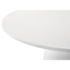 Yuvi 59 Inch Dining Table Round Tabletop and Pedestal Base White Finish By Casagear Home BM311417