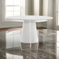 Yuvi 59 Inch Dining Table Round Tabletop and Pedestal Base White Finish By Casagear Home BM311417