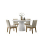 Yuvi 5 Piece Dining Table and Chair Set White Round Table Cushioned Seat By Casagear Home BM311418