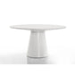 Yuvi 5 Piece Dining Table and Chair Set White Round Table Cushioned Seat By Casagear Home BM311418