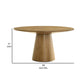 Yuvi 59 Inch Dining Table Round Tabletop and Pedestal Base Brown Finish By Casagear Home BM311420