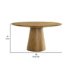 Yuvi 59 Inch Dining Table Round Tabletop and Pedestal Base Brown Finish By Casagear Home BM311420