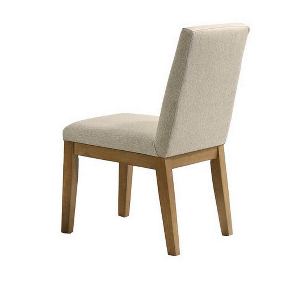 Yuvi 23 Inch Dining Chair Set of 2 Cushioned Seats Beige Upholstery By Casagear Home BM311421