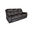 Harbor 82 Inch Sofa with Dual Manual Recliners, Gray Faux Suede Upholstery By Casagear Home