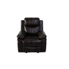 Linden 37 Inch Power Glider Recliner Chair Plush Brown Faux Leather By Casagear Home BM311477