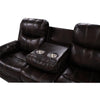 Linden 80 Inch Sofa with Drop Down Tray and Power Recliners Wood Brown By Casagear Home BM311480