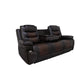 Asher 85 Inch Sofa with Dual Recliners Brown Faux Leather Upholstery By Casagear Home BM311485