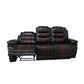 Asher 85 Inch Sofa with Dual Recliners Brown Faux Leather Upholstery By Casagear Home BM311485