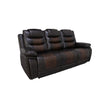 Asher 85 Inch Sofa with Dual Recliners Brown Faux Leather Upholstery By Casagear Home BM311485