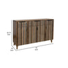 Texu 70 Inch Sideboard Console Pine Wood 4 Doors 3 Drawers Brown Blue By Casagear Home BM311493