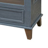 Rozy 55 Inch Sofa Table Pine Wood 2 Drawers Open Shelves Brown Blue By Casagear Home BM311498