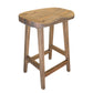 Asic 24 Inch Counter Height Stool Pine Wood Curved Seat Natural Brown By Casagear Home BM311501