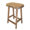 Asic 24 Inch Counter Height Stool Pine Wood Curved Seat Natural Brown By Casagear Home BM311501