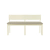 Celi 53 Inch Dining Bench, Taupe Faux Leather Seat, Beige Wood Frame By Casagear Home