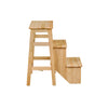 Nero 30 Inch Folding Step Stool 3 Tier Design Farmhouse Natural Brown By Casagear Home BM311529