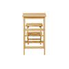 Nero 30 Inch Folding Step Stool 3 Tier Design Farmhouse Natural Brown By Casagear Home BM311529