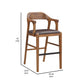 Rase 29 Inch Barstool Chair Faux Leather Seat Open Curved Back Brown By Casagear Home BM311532