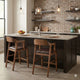 Rase 24 Inch Counter Stool Chair, Faux Leather, Open Back, Brown Wood By Casagear Home
